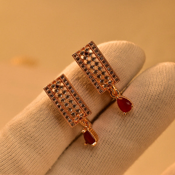 Charming Unique Design Gold Plated Crystal Stones Earrings For Girls/women