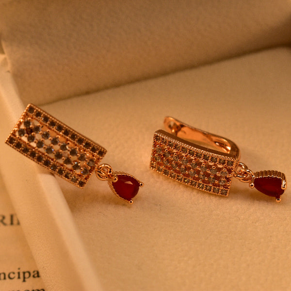 Charming Unique Design Gold Plated Crystal Stones Earrings For Girls/women