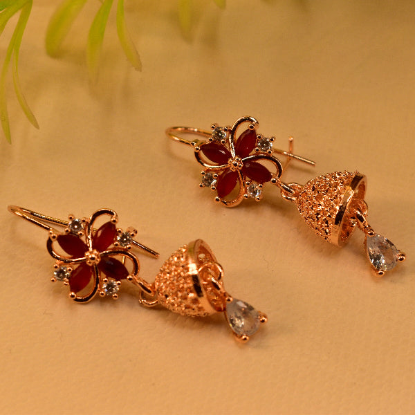 Glamorous Unique Design Gold Plated Crystal Stones Earrings For Girls/women