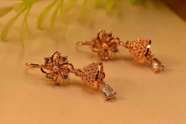 Glamorous Unique Design Gold Plated Crystal Stones Earrings For Girls/women