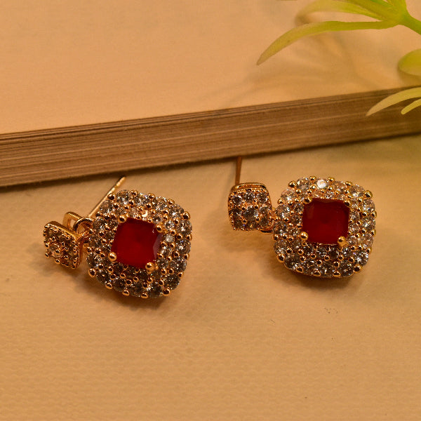 Charming Unique Design Gold Plated Crystal Stones Earrings For Girls/women