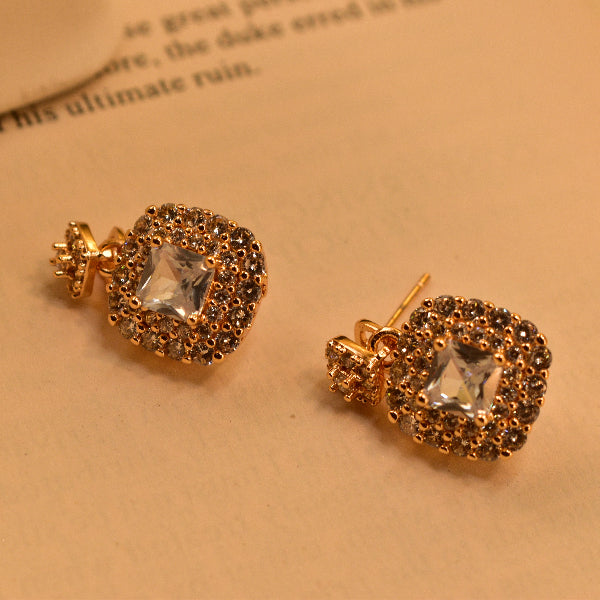 Charming Unique Design Gold Plated Crystal Stones Earrings For Girls/women