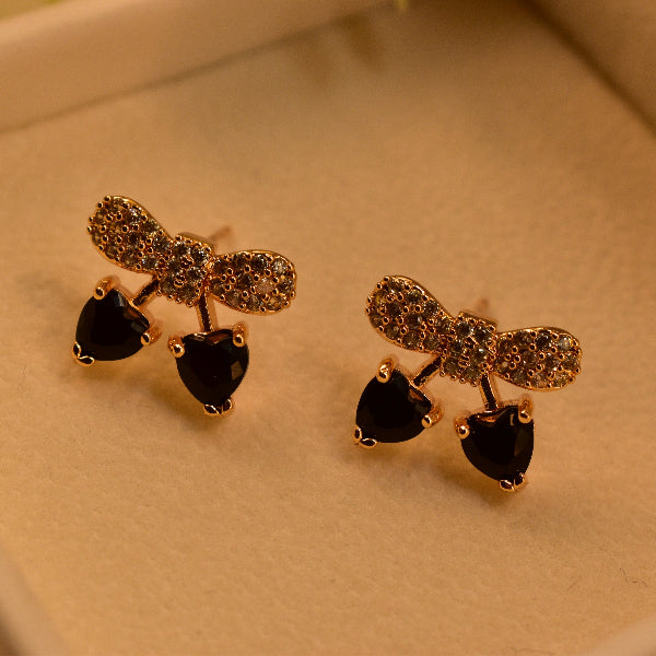 Glamorous Unique Design Gold Plated Real Stones Earrings For Girls/women