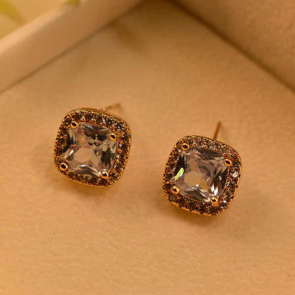Stylish Unique Design Gold Plated Real Stones Earrings For Girls/women