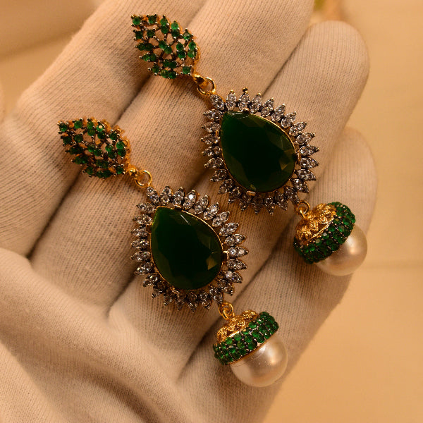 Beautiful Unique Design Gold Plated Crystal Stones Earrings For Girls/women