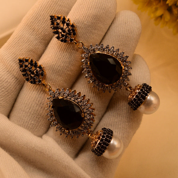 Beautiful Unique Design Gold Plated Crystal Stones Earrings For Girls/women