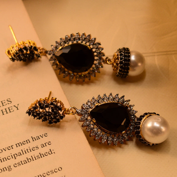 Beautiful Unique Design Gold Plated Crystal Stones Earrings For Girls/women