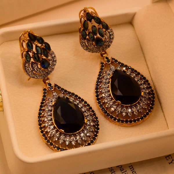 Glamorous Unique Design Gold Plated Crystal Stones Earrings For Girls/women