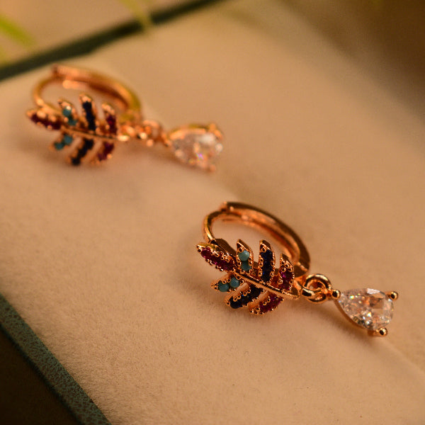 Dazzling Design Gold Plated Crystal Stones Earrings For Girls/women