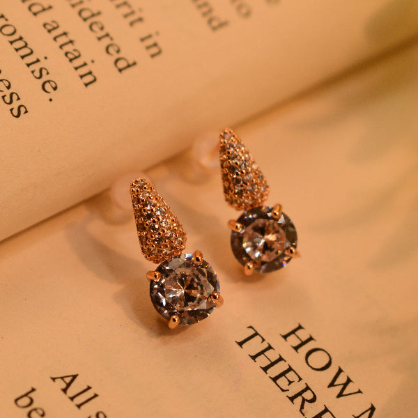 Luxury Unique Design Gold Plated Crystal Stones Earrings For Girls/women