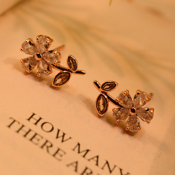 Elegant Unique Design Gold Plated Crystal Stones Earrings For Girls/women