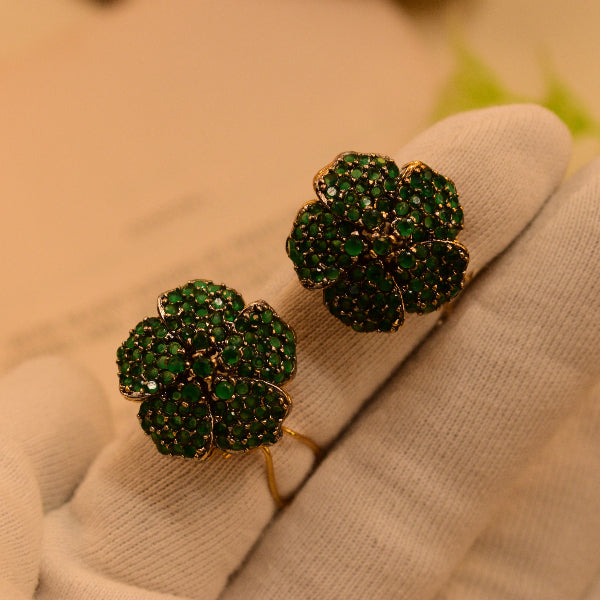 Luminous Unique Design Gold Plated Crystal Stones Earrings For Girls/women