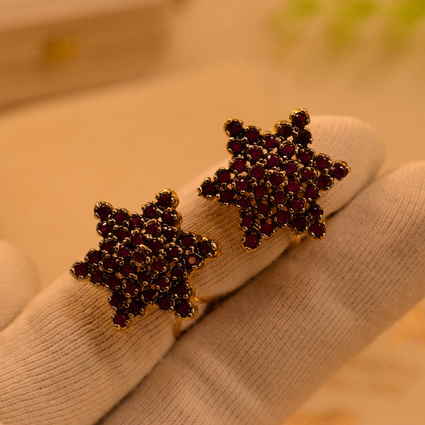 Charming Unique Design Gold Plated Crystal Stones Earrings For Girls/women