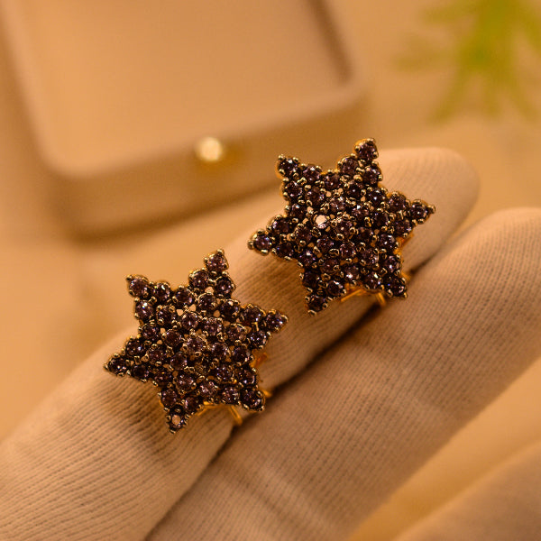 Charming Unique Design Gold Plated Crystal Stones Earrings For Girls/women