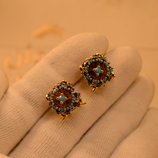 Dazzling Unique Design Gold Plated Crystal Stones Earrings For Girls/women