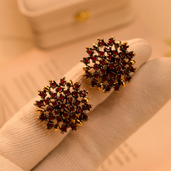 Sparkling Design Gold Plated Crystal Stones Earrings For Girls/women