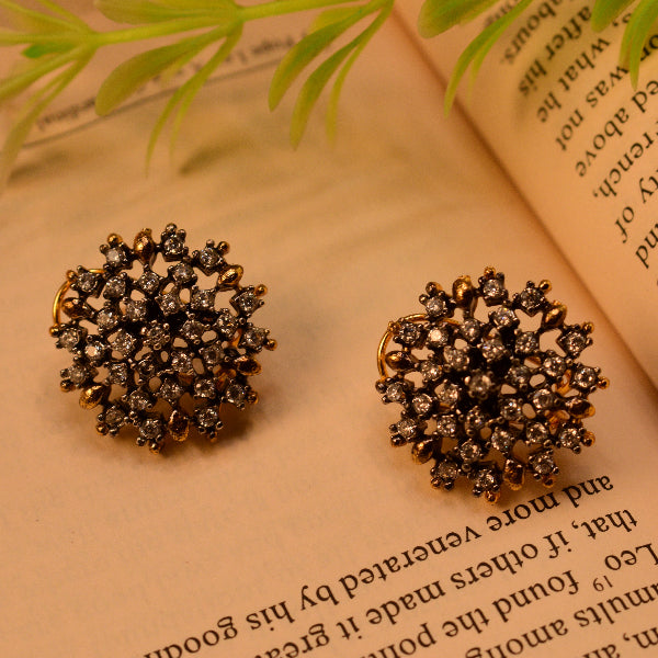 Sparkling Design Gold Plated Crystal Stones Earrings For Girls/women