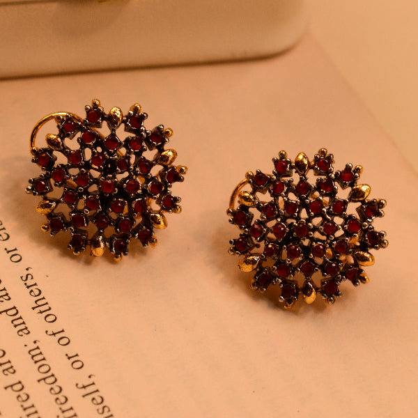 Sparkling Design Gold Plated Crystal Stones Earrings For Girls/women