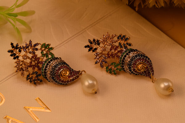 Charming Design Gold Plated Crystal Stones Earrings For Girls/women