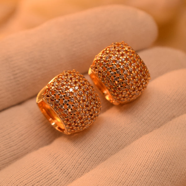 Sparkling Design Gold Plated Crystal Stones Earrings For Girls/women