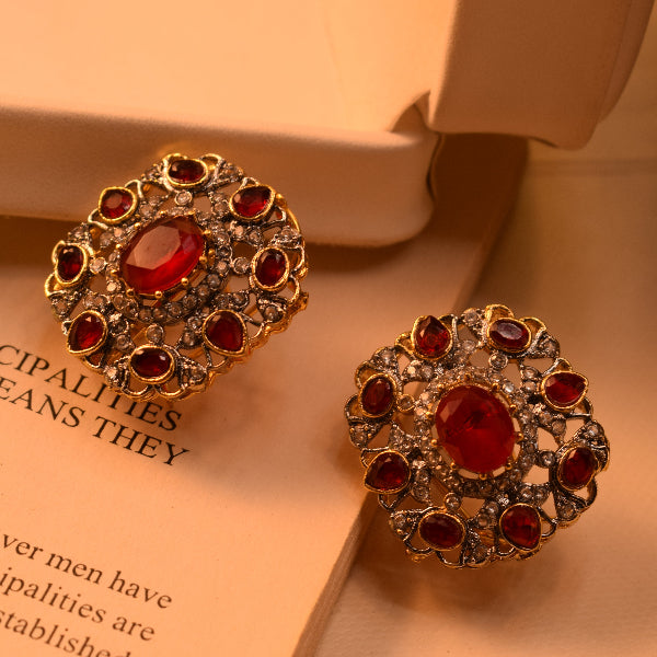 Gorgeous Design Gold Plated Crystal Stones Earrings For Girls/women