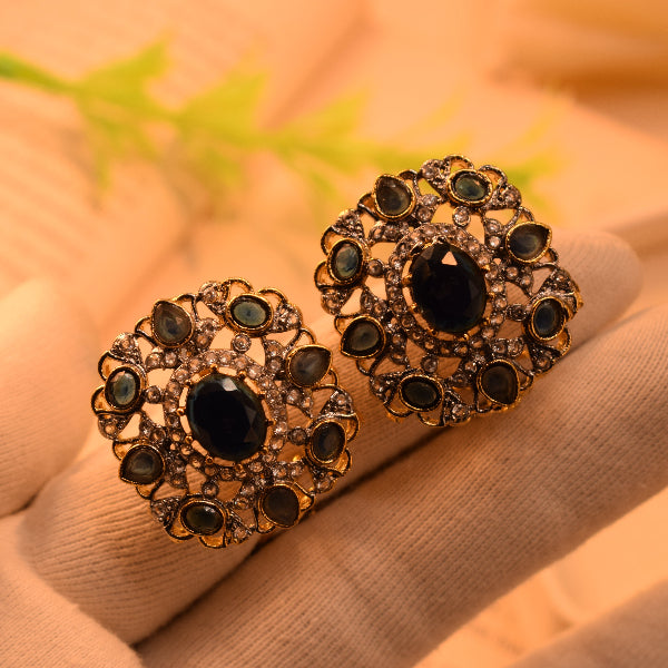 Gorgeous Design Gold Plated Crystal Stones Earrings For Girls/women