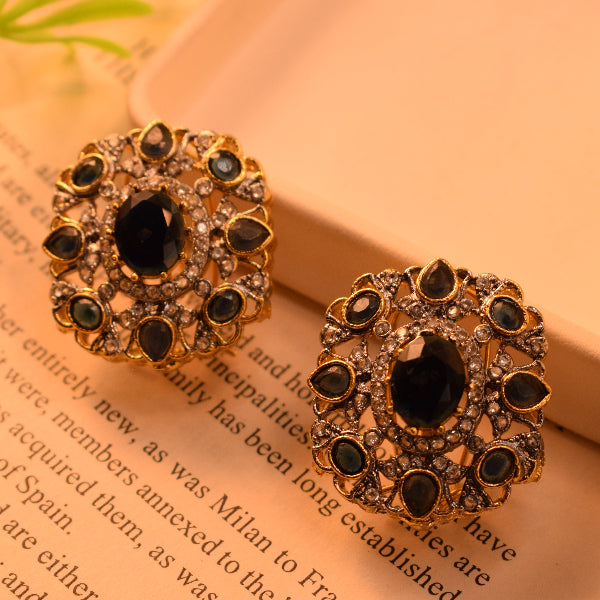 Gorgeous Design Gold Plated Crystal Stones Earrings For Girls/women