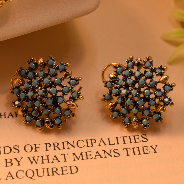 Luxury Unique Design Gold Plated Crystal Stones Earrings For Girls/women