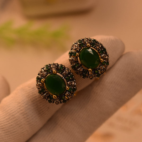 Fancy Unique Design Gold Plated Real Stones Earrings For Girls/women