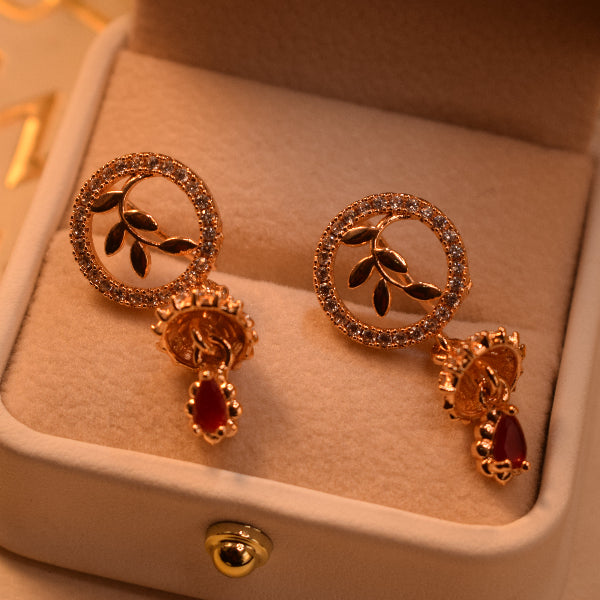 Elegant Design Gold Plated Crystal Stones Earrings For Girls/women