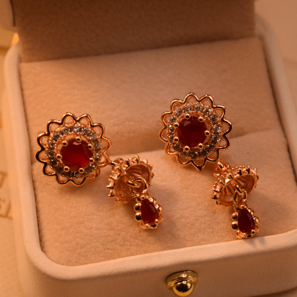 Gorgeous Design Gold Plated Crystal Stones Earrings For Girls/women