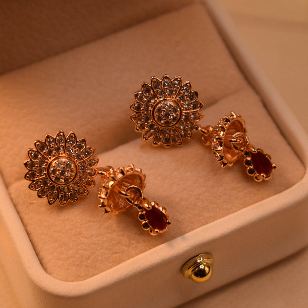 Dazzling Design Gold Plated Crystal Stones Earrings For Girls/women