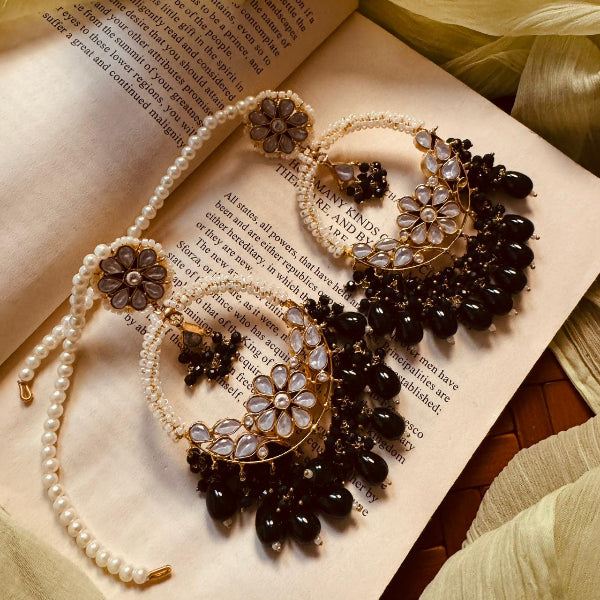 Stylish Unique Design Gold Plated Real Stones Earrings For Girls/women