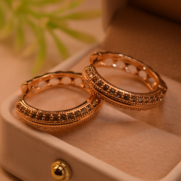 Elegant Design Gold Plated Crystal Stones Earrings For Girls/women