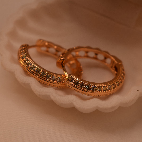 Elegant Design Gold Plated Crystal Stones Earrings For Girls/women