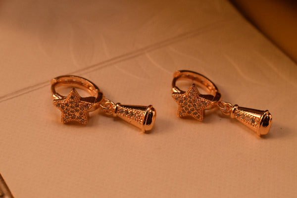 Sparkling Design Gold Plated Crystal Stones Earrings For Girls/women