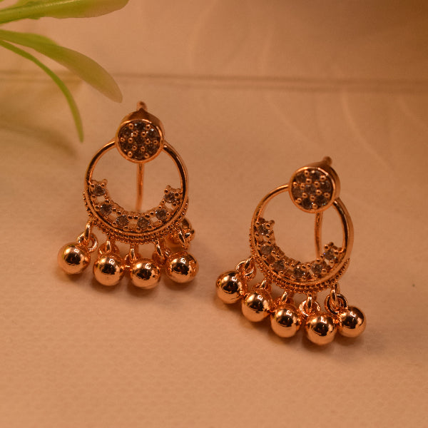 Gorgeous Design Gold Plated Crystal Stones Earrings For Girls/women