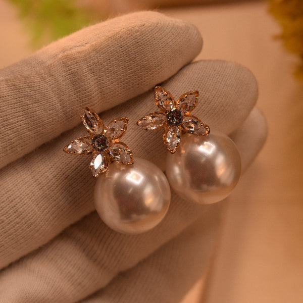 Dazzling Design Gold Plated Crystal Stones Earrings For Girls/women