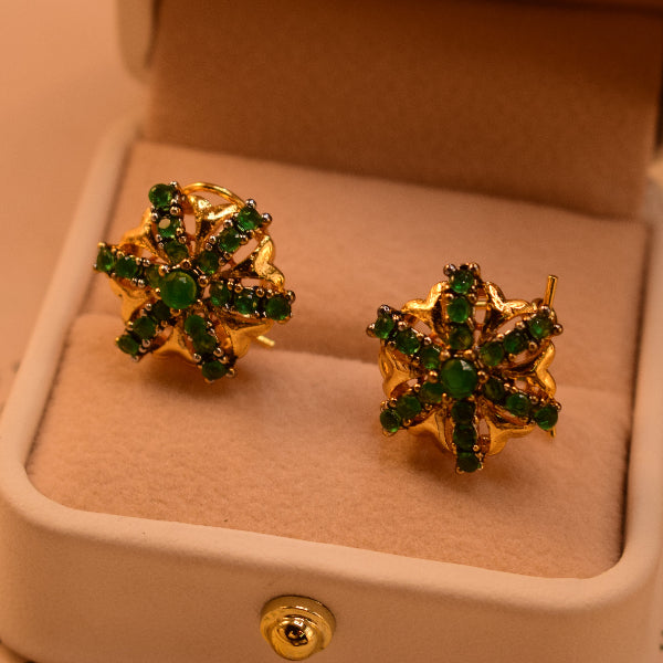 Beautiful Design Gold Plated Crystal Stones Earrings For Girls/women