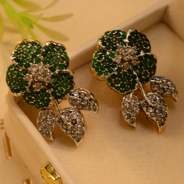 Stylish Design Gold Plated Crystal Stones Earrings For Girls/women