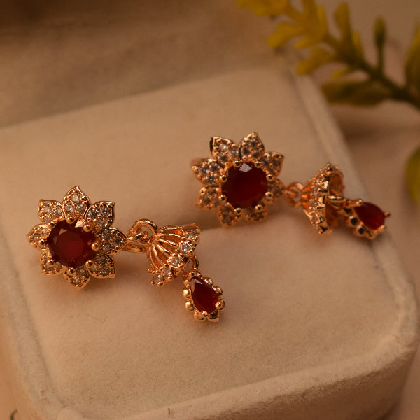 Fancy Design Gold Plated Crystal Stones Earrings For Girls/women