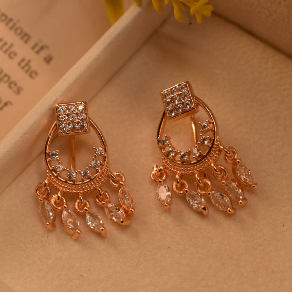 Sparkling Design Gold Plated Crystal Stones Earrings For Girls/women