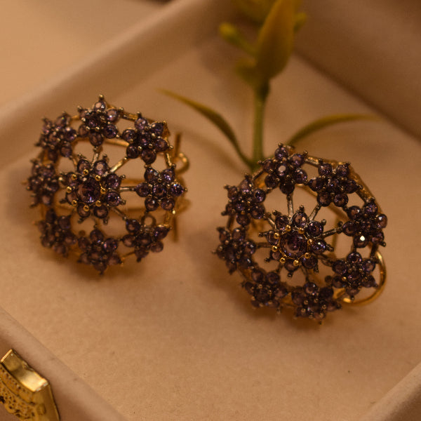 Charming Design Gold Plated Crystal Stones Earrings For Girls/women