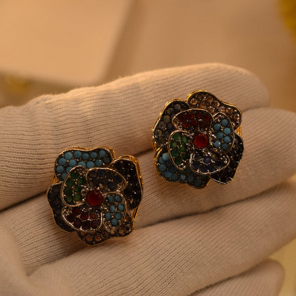 Dazzling Design Gold Plated Crystal Stones Earrings For Girls/women