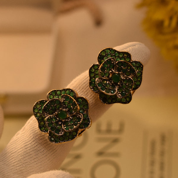 Dazzling Design Gold Plated Crystal Stones Earrings For Girls/women