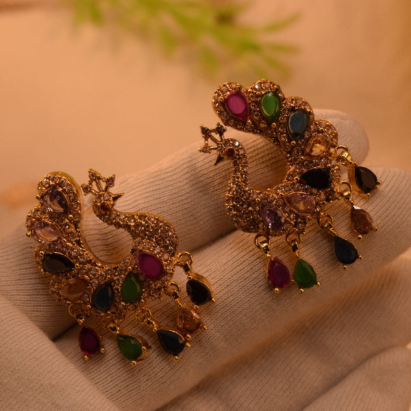 Luxury Design Gold Plated Crystal Stones Earrings For Girls/women