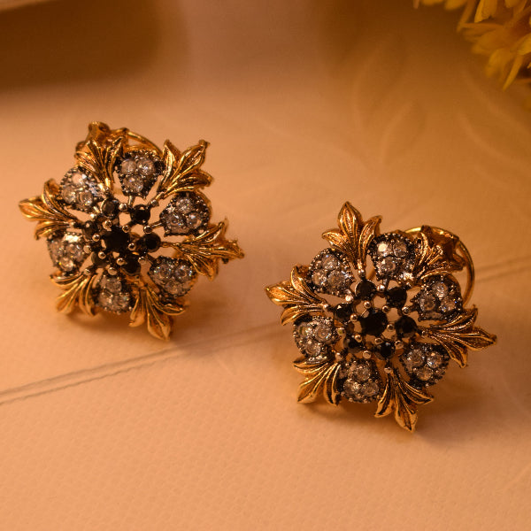 Elegant Unique Design Gold Plated Crystal Stones Earrings For Girls/women