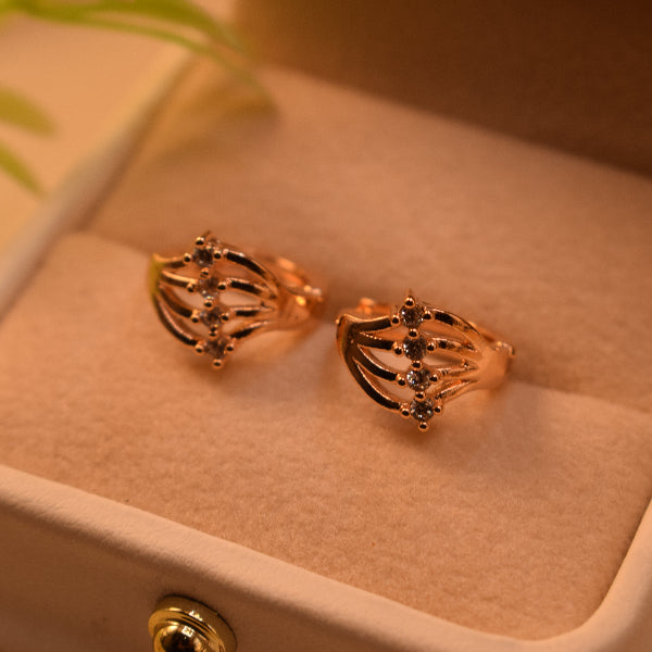 Glamorous Design Gold Plated Crystal Stones Earrings For Girls/women