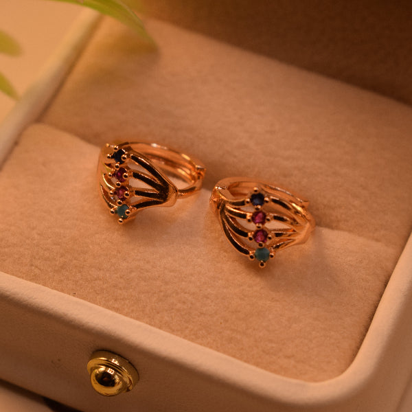 Glamorous Design Gold Plated Crystal Stones Earrings For Girls/women