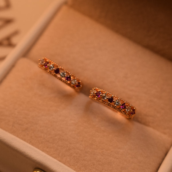 Stylish Design Gold Plated Crystal Stones Earrings For Girls/women